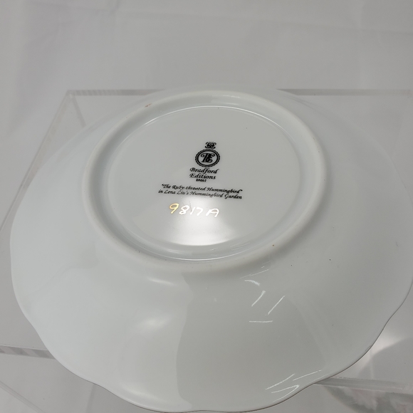 Bradford Editions 88661 Lena Liu Ruby-throated Hummingbird Saucer and Spoon Set - Picture 2 of 15